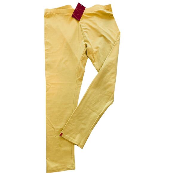 Medium W for Women's Yellow Chartreuse Leggings New Cotton Blend 25" Inseam - Picture 1 of 11